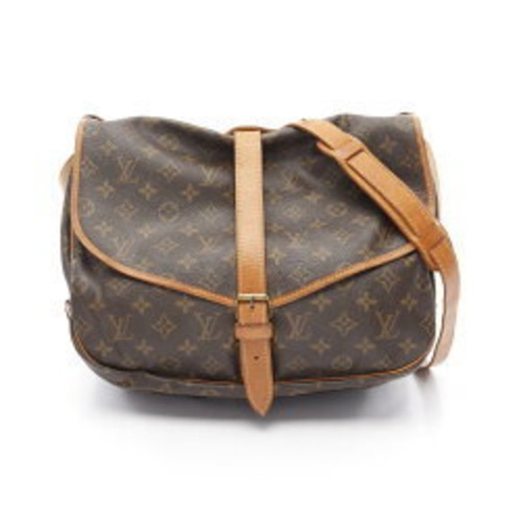 Louis Vuitton Saumur Monogram Shoulder Bag Leather Brown - Picture 1 of 8